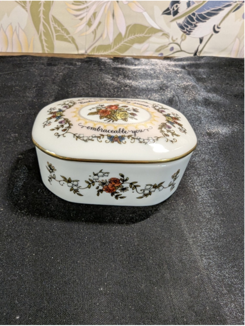 Songs Of Love Franklin Porcelain Embraceable You Music Box Trinket Dish 1983